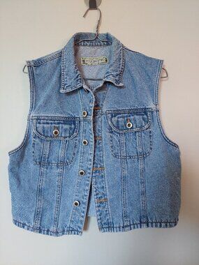 Pelican Cove Denim Vest Sleeveless  Jacket Size M  Blue